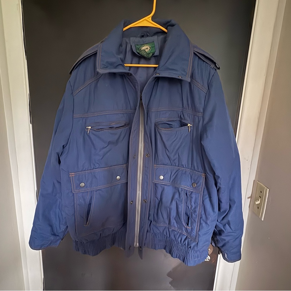 Vintage Archer & Hill 80’s Puffer / Ski Coat-Men’s-Size XL-Blue-Lots Zip Pockets
